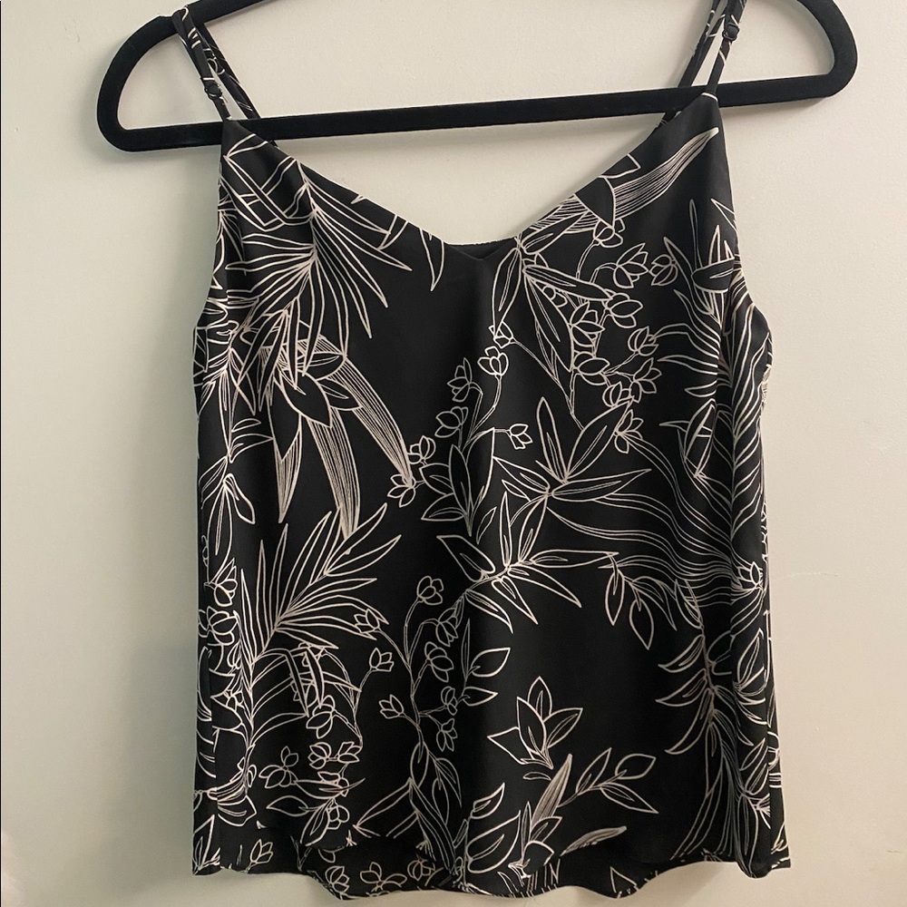 Babaton spaghetti strap black and cream camisole top